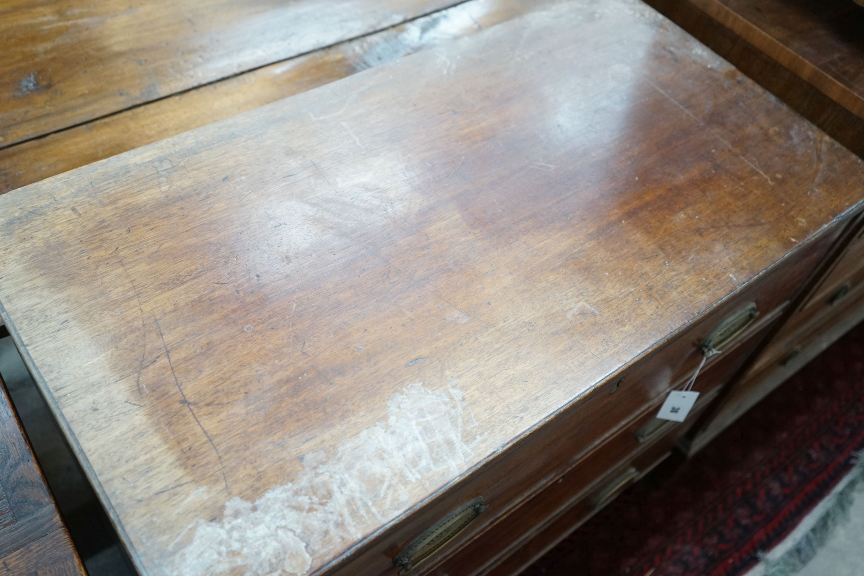 A Regency mahogany three drawer chest, width 91cm, depth 47cm, height 87cm